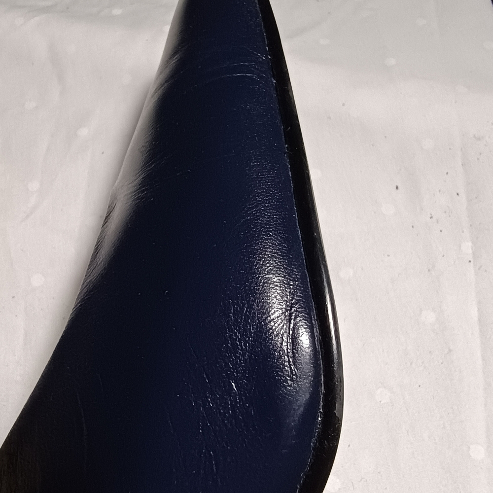 Vintage SRO Navy Blue Sling Back Heels Size 9N Leather Pocono - Picture 6 of 13